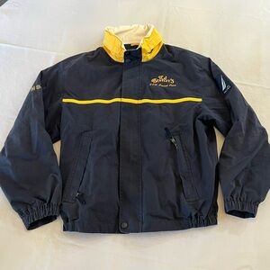 NAUTICA Vintage 90’s Men’s Jacket NS-83 with Hidden Rain Hood in Collar, Large.